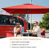Costway 10x10 ft Patio Offset Cantilever Umbrella Aluminum 360° Rotation Tilt Orange