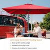Costway 10x10 ft Patio Offset Cantilever Umbrella Aluminum 360° Rotation Tilt Wine