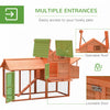 Pawhut 82" Deluxe Wooden Chicken Coop Poultry Habitats Large Rabbit Hutch Hen House Outdoor Cage Wit|Pawhut 82" Poulailler De Luxe En Bois Poulailler Lapin Clapier Cage A Volaille Stylo Cour Arriere Av