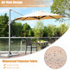 Costway 11ft Patio Offset Umbrella Cantilever Rotation Aluminum Tilt Cross Base Beige