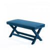 Abigail Mid-Century Modern Upholstered Velvet Accent Bench in Blue | Banc d’appoint Abigail style milieu du siecle moderne en velours bleu