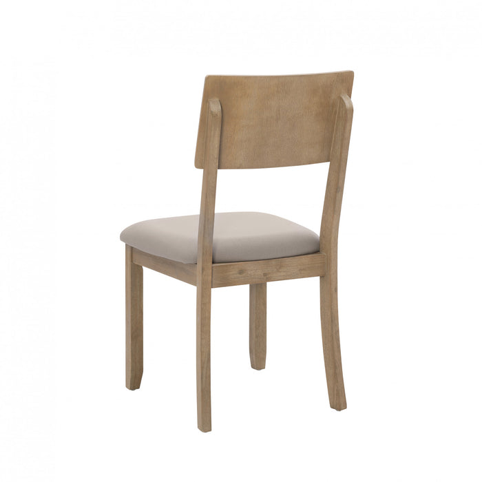 Jorissen Grey Linen-Look Fabric Dining Chair - Set of 2