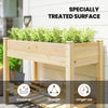 Outsunny 45" x 22" x 33" Elevated Planter Box with Storage Shelf, Natural