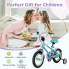 Costway 12" Kids Bike With Adjustable Saddle Handlebar Removable Training Wheels Handbrake Blue