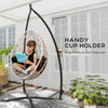Outsunny Hammock Chair Stand, Steel Hanging Chair Stand Only w/ Cup Holder