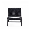 Maintenon Industry Chic Wood Vegan Leather Accent Chair in Black - Set of 2 | Fauteuil d’appoint Maintenon Industry Chic en bois et cuir vegetalien noir – Lot de 2