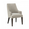 Beever Modern Wood Chenille Armchair in Taupe | Fauteuil moderne en bois Beever avec accoudoirs en chenille, coloris taupe
