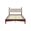 Oliver Retro Wood Platform Bed with Gourd Shaped Headboard - Dark Brown | Oliver Lit Plateforme Retro en Bois avec Tete de Lit en Forme de Gourde et Support en Lattes en Bois Robustes, Taille Double