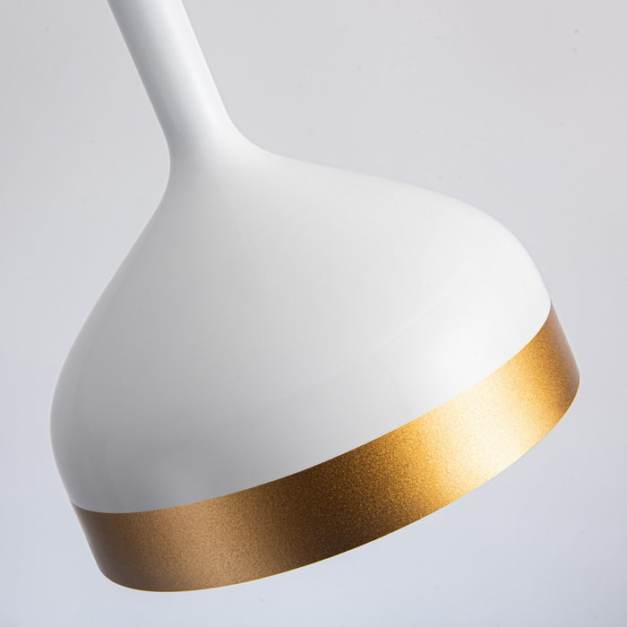 Dash Collection 8\" Pendant Ceiling Light - White & Gold
