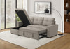 Sleeper Sofa, 90" Length, Convertible Sofa Bed, Storage Chaise, Light Brown Fabric Sleeper Sofa | Canape Lit, 90" Longueur, Canape-Lit Convertible, Chaise De Rangement, Tissu Marron Clair