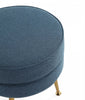 Bailey Mid-Century Modern Upholstered Accent Ottoman in Blue | Bailey Pouf d’Appoint Rembourre Style Mid-Century Moderne en Bleu