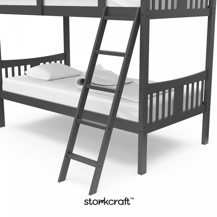 Storkcraft Caribou Twin over Twin Bunk Bed - Gray