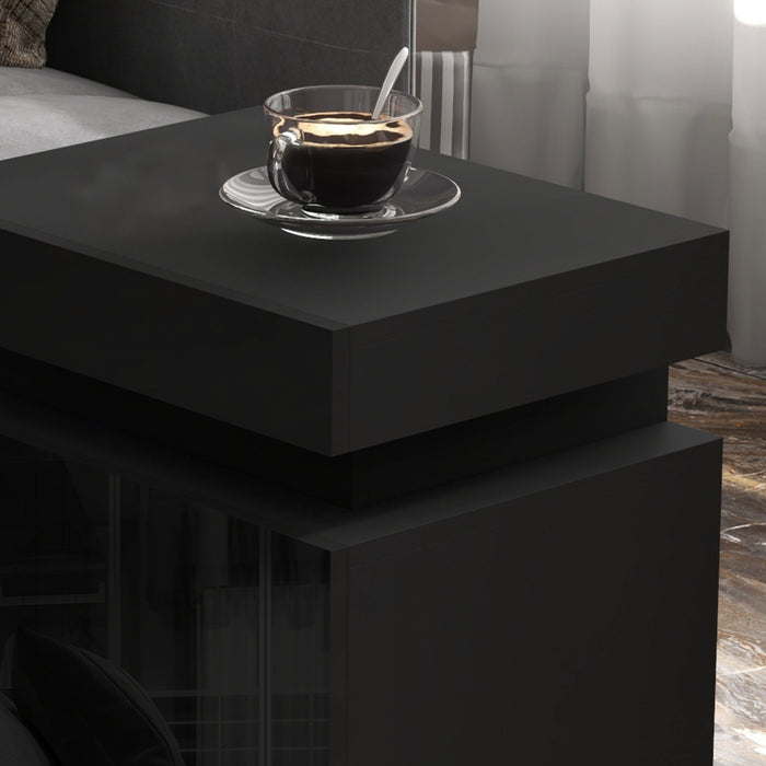 HOMCOM Nightstand, Side Table w/ LED Lights, for Bedroom