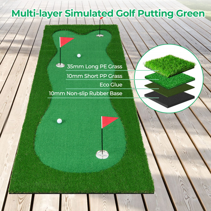 Costway 10 X 3.3 Ft Golf Putting Green Professional Golf Training Mat With 2 Golf Balls