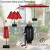 Costway 15FT Double-Sided Twin Patio Umbrella Outdoor Market W/ Crank & Base Wine