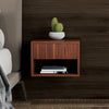 HOMCOM Floating Nightstand Set of 2 with Drawer and Shelf, Brown