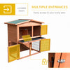 Pawhut 2 Tier Rabbit Hutch Guinea Pig Hutch Ferret Cage With Ramp Slide Out Tray For Indoor Outdoor |Pawhut 101,6 Cm Clapier En Bois Cage A Volaille Habitats Pour Petits Animaux Avec Enclos