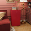 HOMCOM Mini Fridge with Freezer Thermostat Reversible Door, Red