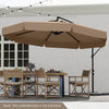 Costway 10 FT Offset Hanging Umbrella Patio Cantilever Umbrella with Cover Brown