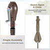 Costway 9' Solar LED Lighted Patio Market Umbrella Tilt Adjustment Crank Lift Tan