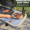 Outsunny Portable Propane Gas BBQ Grill with 9500 BTU Burner, Foldable Cart and Wheels, Piezo Ignition, Thermometer, Side Shelf for Outdoor Cooking, Gas Barbecue Grill, Black