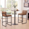 HOMCOM Bar Stools Set of 2, Retro Padded Counter Height Stools, Brown