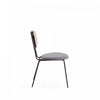 Jardin Industry Chic Cane Back Upholstered Dining Chair in Black and Gray - Set of 4 | Chaise de salle a manger Jardin Industry Chic avec dossier en cannage et assise rembourree, noir et gris - Lot de 4