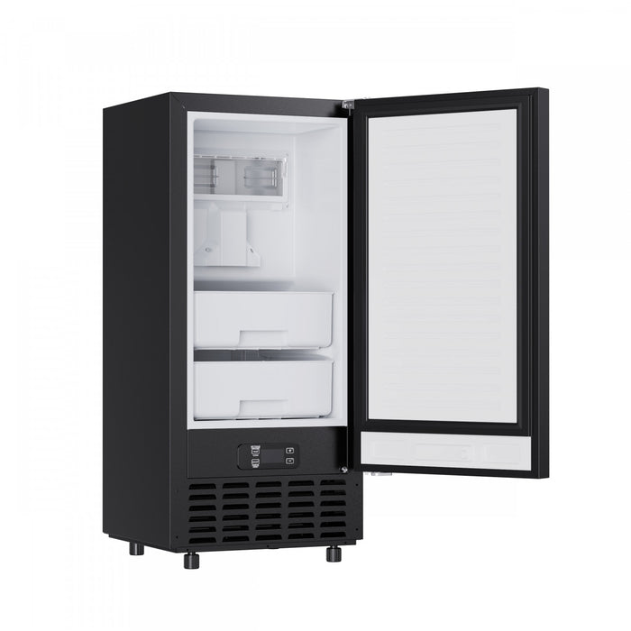 Forno Cristallo 15 Inch Freestanding/Undercounter Ice maker, 66.1 lbs, Black- FIMBI7307-15BLK Ice Maker