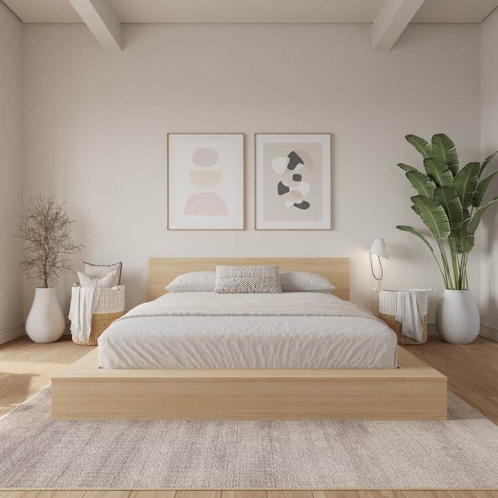 Kanso Low Platform Bed Set Queen Bed