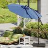 Costway 10' Hanging Umbrella Patio Sun Shade Offset Outdoor Market W/ Cross Base Blue