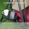 Outsunny 3-Seat Porch Swing with Canopy Outdoor Swing Chair w/ Rattan Seat