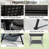 Outsunny Outdoor 3-person Metal Porch Swing Chair with Canopy Black