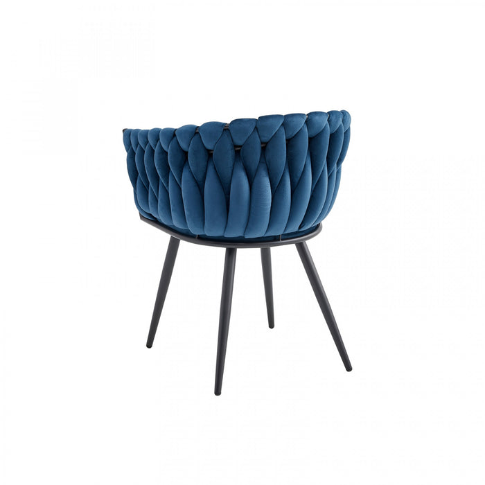 Hildy Accent Dining Arm Chair, Blue Velvet (set of 2) 