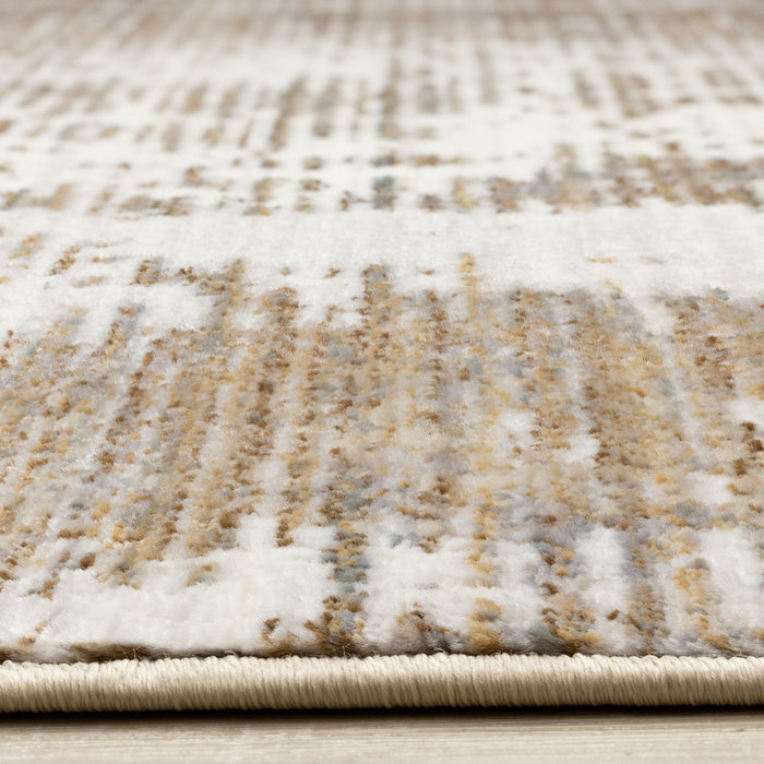 Sydney Brown Cream Grey Distressed Rug, 5'3\" x 7'10\" Indoor Area Rug