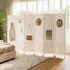 HOMCOM 56.9" 6 Panel Room Divider with Pegboard Display for Indoor White