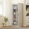 HOMCOM Kitchen Pantry Cabinet with Soft-Close Hinges Kitchen Cabinet White