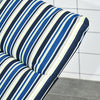 Outsunny Folding Lounge Chair W/ Cushion, Adjustable Back, Blue And White