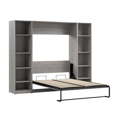 Bestar Claremont 10-Shelf Full Murphy Bed - Platinum Grey|Lit double escamotable Claremont de Bestar à 10 tablettes - gris platine