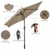 Costway 9Ft Outdoor Market Patio Table Umbrella Push Button Tilt Crank Lift Tan
