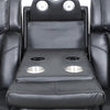 Kingsley 78 in. Leather Match Power Reclining Sofa with Storage Console and USB - Black | Sofa inclinable electrique Kingsley de 78 po en cuir assorti avec console de rangement et USB - Noir