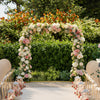 Outsunny Wedding Arch Backdrop Stand, 6.6 FT Square Wedding Arch, Gold