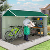 Outsunny 12' x 5.5' Metal Garden Storage Shed with Lockable Door Green