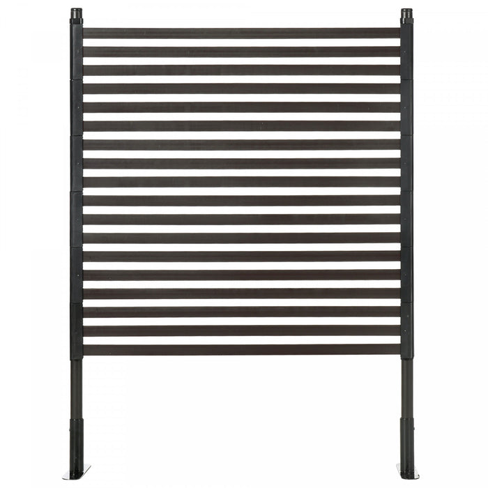 Outsunny Picket Metal Garden Fence 4 ft Outdoor Fencing with Feet, Brown