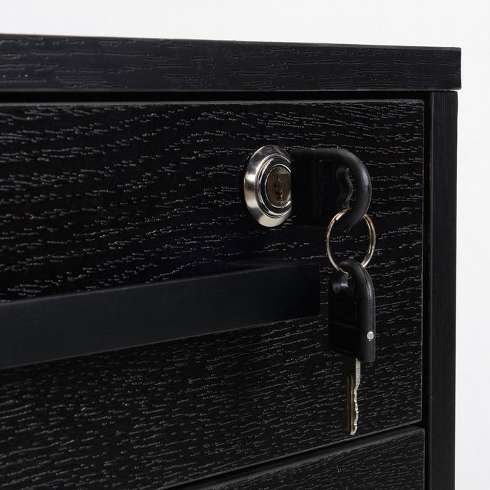 HOMCOM 3 Drawer File Cabinet with Hanging Bars for Letter A4 Size, Black