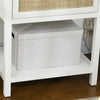 HOMCOM Boho Bedside Table with Drawer, Open Shelf and Rattan Element