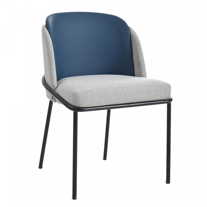 Olivia Set of 6 Modern Dining Chair with Slanted Legs and Adjustable Feet,Blue&Gray