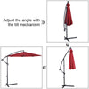 Costway 10' Hanging Umbrella Patio Sun Shade Offset Market W/ T Cross Base Burgundy