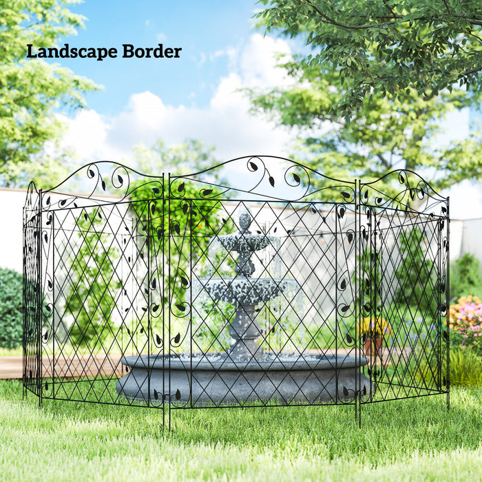 Outsunny 11.5' Decor Garden Fence for Border Edging, 4 Pack, Wavey Vines