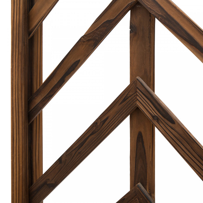 Outsunny 79\" Garden Trellis, Wooden Arched Arbour With Pergola Style Roof