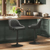 HOMCOM Bar Stools Set of 2 Adjustable Swivel Counter Height Black